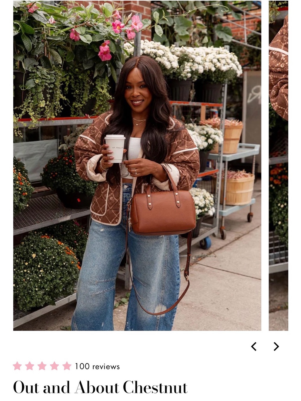 Poppy & Peonies Out and About Chestnut Bag